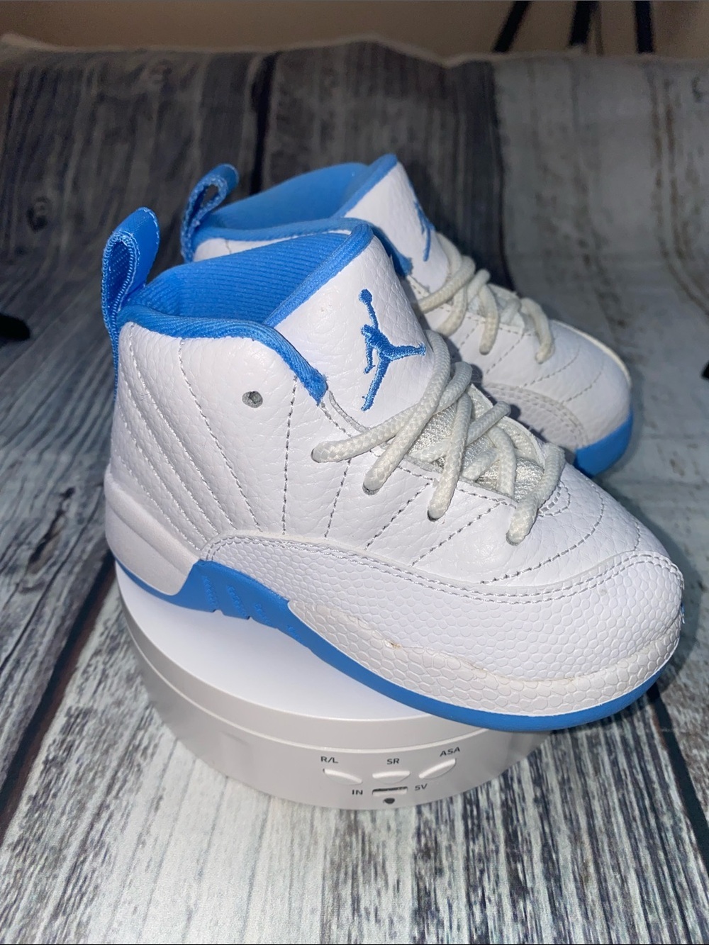 Title: Air Jordan 12 Retro TD “University Blue” Toddler Shoes Size 6C White Blue